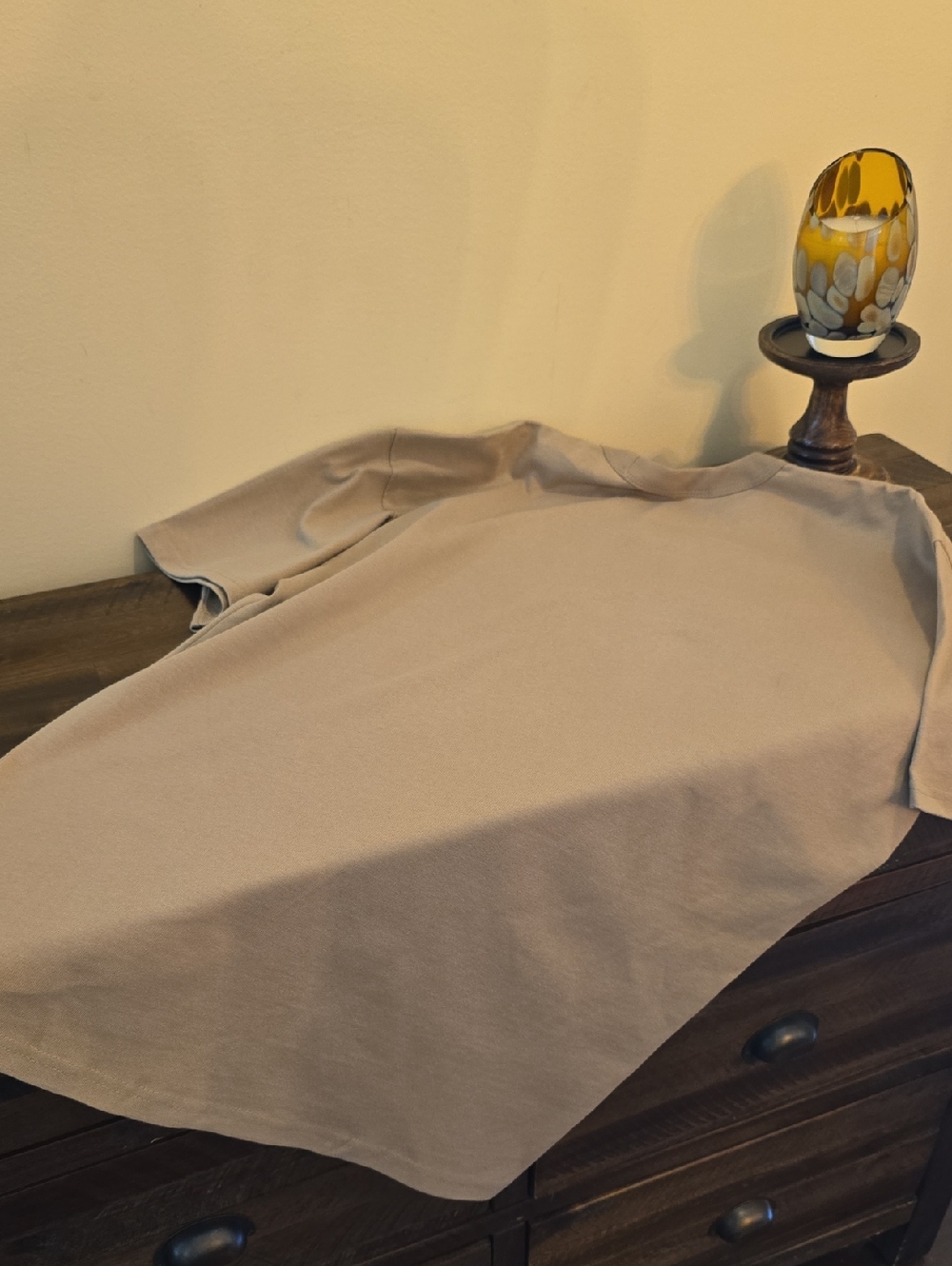Mens Nike Classic Taupe Crewneck Tee with Matching Logo - Picture 3 of 10